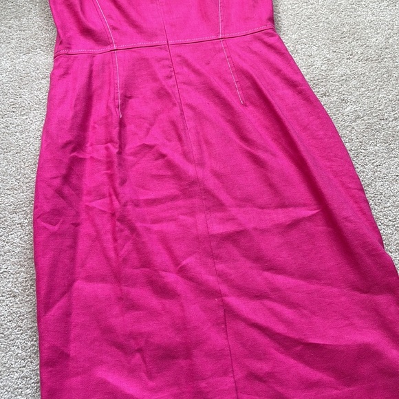 J.Crew Hot Pink Dress With Contrast Stitch Size 8 - Picture 8 of 9